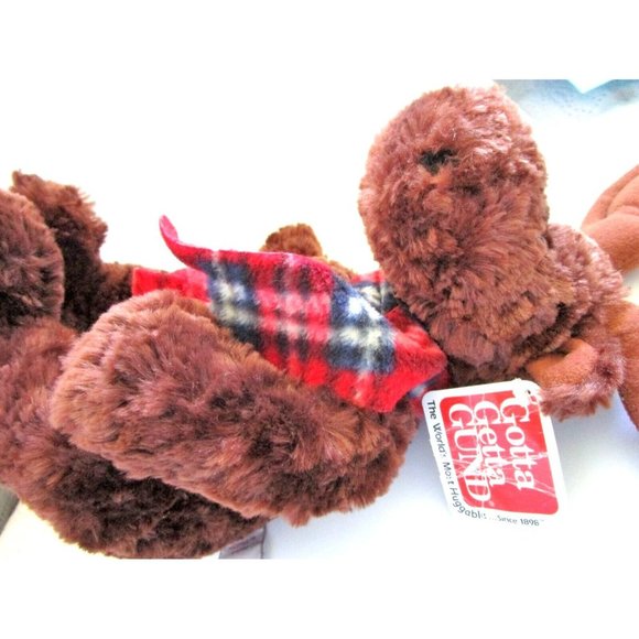 Vintage GUND Reindeer Maximus 44268 Plus Collection - Red Plaid Scarf Tag Lovey - Picture 3 of 6